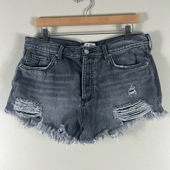 Free People Gray Loving Good Vibrations Denim Shorts - Picture 2 of 6